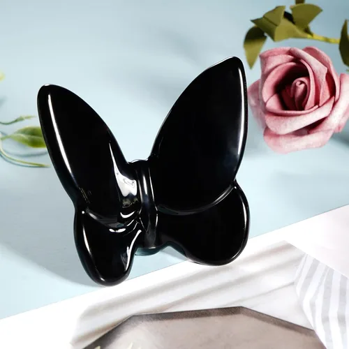 Vista 5 de Lioaeust Estatuas de Mariposa de Cristal, Figura de Mariposa Voladora Decoración de Mariposa de Cristal de Vidrio Tallado Estatua de Animal
