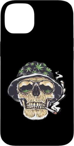 Vista 15 de Funda para iPhone 16 Marihuana Smoking Skull Camo Island Chilling Weed Stoner 420