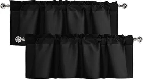 Vista 30 de XWZO Cortinas de cenefas de cocina para ventanas, sala de estar, dormitorio, baño, cubiertas superiores, estilo granja rústico, comedor, aislamiento