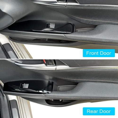 Vista 3 de Para Toyota Camry Accessories 2018 2019 2020 2021 2022 2023 2024 Inserto de portavasos personalizado, organizador de consola central, tapete de Negro