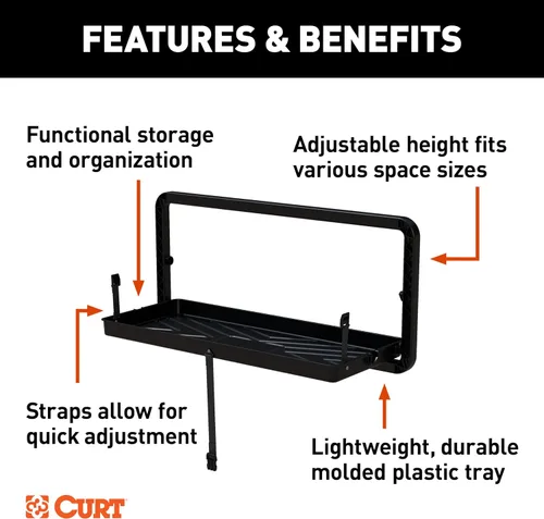 Vista 4 de CURT 18425 Pakka Cargo Caddie - Bandeja organizadora para respaldo de asiento, 34" x 14