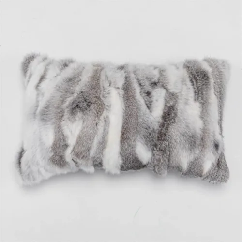 Vista 10 de Fundas de cojín de piel de conejo de lujo, fundas de almohada suaves y decorativas para salas de estar, funda de cojín decorativa de piel de conejo