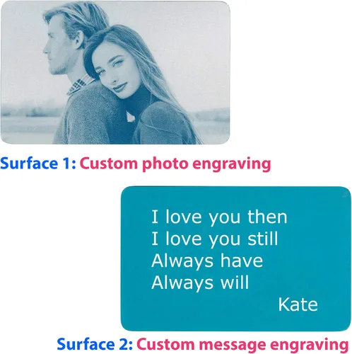 Vista 91 de Tarjeta personalizada con foto y/o texto grabado cartera Love Insert Card