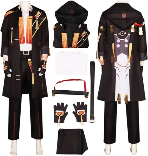 Vista 9 de Moalioi Honkai Star Rail - Disfraz de cosplay de Honkai Trailblazer Caelus, traje de fiesta de Helloween con peluca Estilo de mujer