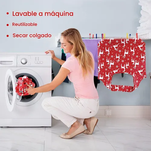 Vista 7 de BeeGreen Bolsas de comestibles reutilizables de Navidad con bolsa de almacenamiento con cremallera, paquete de 10 bolsas de compras reutilizables a