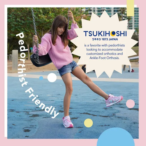 Vista 4 de TSUKIHOSHI - Zapatillas de coral y rosa para niños, diseño de arcoíris