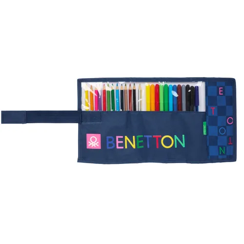 Vista 4 de Portatodo Benetton Damero Azul marino 7 x 20 x 7 cm 27 Piezas