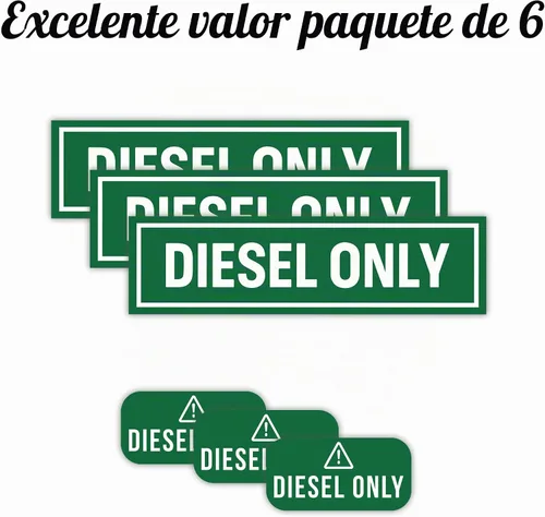 Vista 3 de Paquete de 6 calcomanías diésel, resistentes y resistentes al agua, para tanque de combustible, no se decoloran, se utilizan para camiones