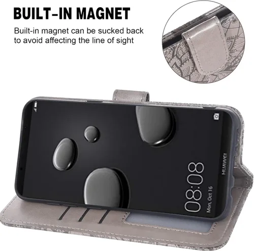 Vista 3 de Asuwish Funda de teléfono para Huawei Mate 10 Pro con protector de pantalla de vidrio templado y funda de cartera de encaje, soporte para tarjetas
