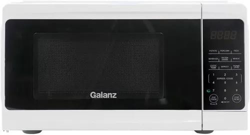 Vista 6 de Horno microondas de encimera de 0.7 pies cúbicos y 700 W en color blanco, microondas compacto con 10 niveles de potencia, pantalla LED, cocción