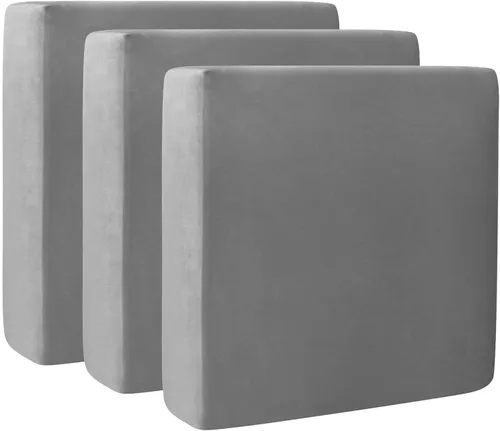 Vista 36 de Fundas de cojín de terciopelo para sofá, funda elástica para cojín de sofá suave, protector de muebles extraíble y lavable para sala de estar, Negro