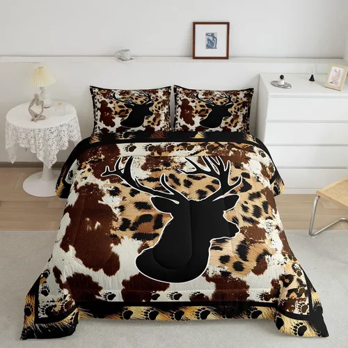 Vista 18 de Juego de ropa de cama de oso para niños y adolescentes, juego de edredón de animales salvajes para niños, adolescentes, naturaleza, vida silvestre