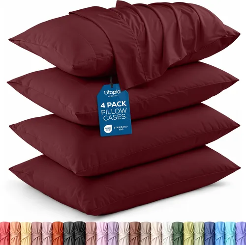Vista 39 de Utopia Bedding - Juego de 2 fundas de almohada tamaño estándar, con cierre de sobre, tela de microfibra cepillada suave, resistentes al encogimiento