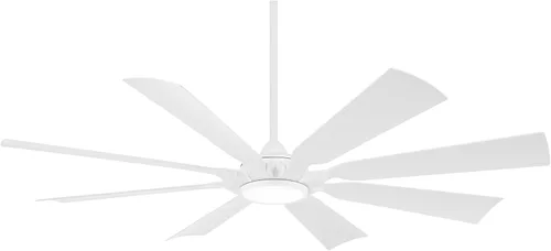 Vista 2 de MINKA-AIRE F756L-BNW Future Ventilador de techo LED de 65 pulgadas para exteriores en acabado húmedo de níquel cepillado con aspas plateadas y una