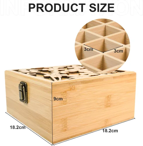 Vista 5 de Caja Organizadora de Viaje de Almacenamiento de Aceite Esencial de Bambú Pure Vie con Etiqueta de Tapa de Botella - Envase de Fragancia para Esmalte
