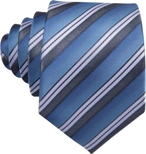 Vista 343 de Barry.Wang Juego de corbatas para hombre, corbata de seda a rayas, tejido a cuadros, gemelos formales, negocios, boda