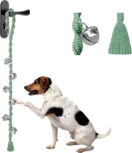 Vista 9 de Campanas de perro para salir al aire libre, campanas de entrenamiento para ir al baño, hechas a mano, ajustables Hecho a mano con hilo de alta