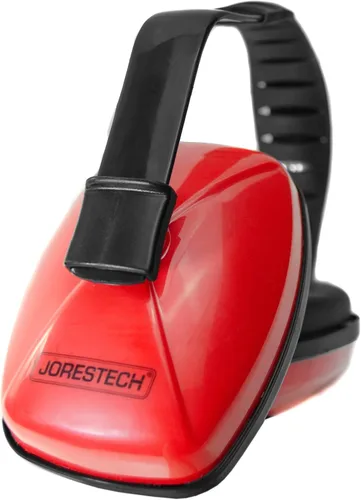 Vista 3 de JORESTECH Orejeras de seguridad para oído rojo y supresión de sonido de oído, diadema ajustable, protección ligera para construcción, dormir