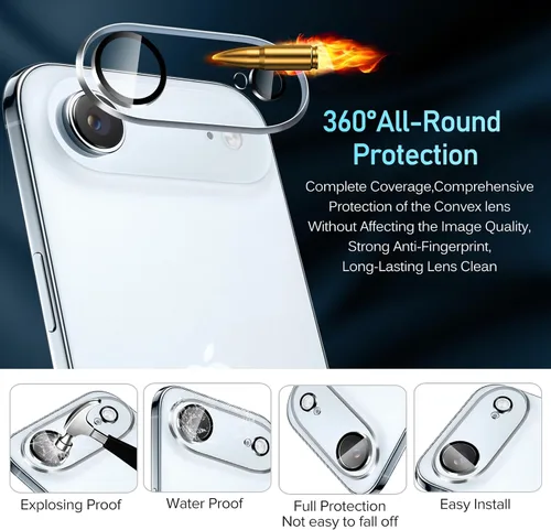 Vista 3 de ivoler Paquete de 4 protectores de lente de cámara para iPhone Air de 6.5 pulgadas, protector de pantalla de vidrio templado [compatible con fundas]