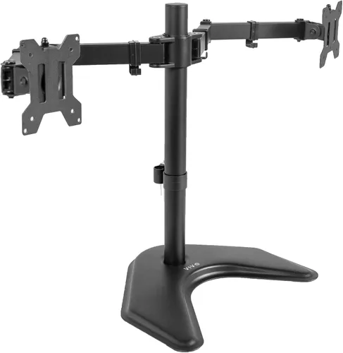 Vista 13 de VIVO STAND-V002F Soporte de escritorio independiente para monitores LED LCD dual de hasta 27 pulgadas, brazos totalmente ajustables de alta Negro