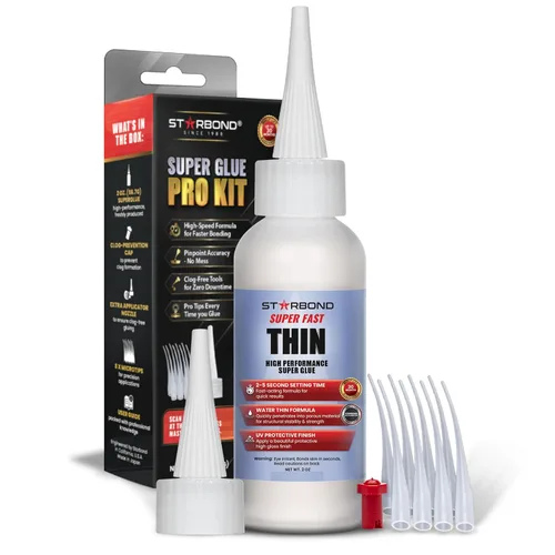 Vista 9 de Starbond Super Fast Thin, Adhesivo de cianoacrilato instantáneo prémium, superpegamento con tapa extra y micropuntas