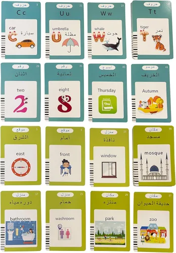 Vista 4 de Tarjetas didácticas del alfabeto árabe para niños, 510 palabras visuales, letras árabes, tarjetas didácticas, juguetes de aprendizaje árabe