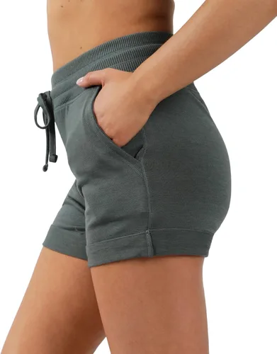 Vista 9 de 90 Degree By Reflex Shorts Suaves de Sudadera para Mujer de Cintura Alta con Cordón Ajustable para Descanso y con Bolsillos Paquete de 2 gris