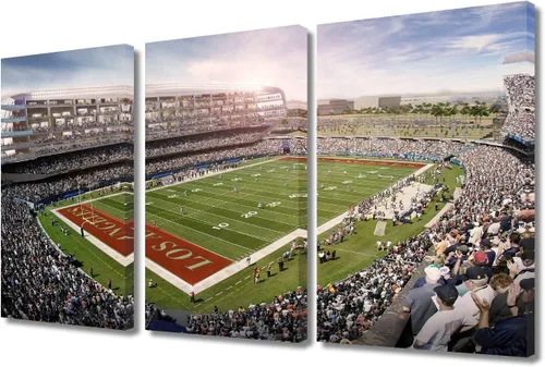 Vista 56 de TUMOVO MetLife Stadium - Decoración de pared de Nueva York, 3 piezas, lienzo, arte de pared para decoración del hogar, juegos de fútbol americano
