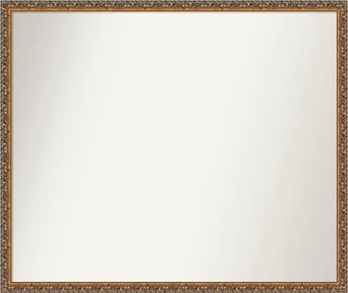 Vista 258 de Amanti Art Espejo de baño de bronce para sobre fregadero, 29 x 19 pulgadas, espejo rectangular de bronce antiguo, marco de madera tradicional
