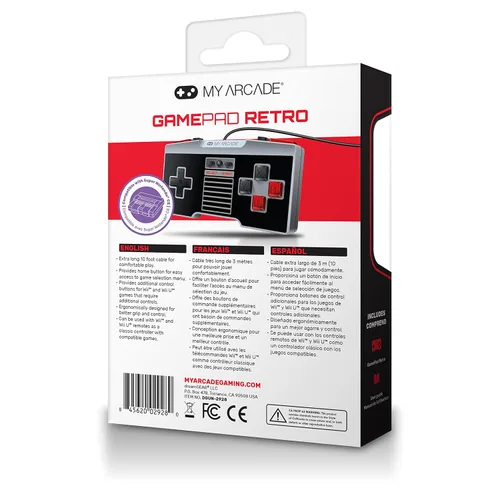 Vista 3 de My Arcade GamePad Retro- Classic Wired Controller for the SNES & NES Classic Edition Systems with Extra Long 10 Foot Cable
