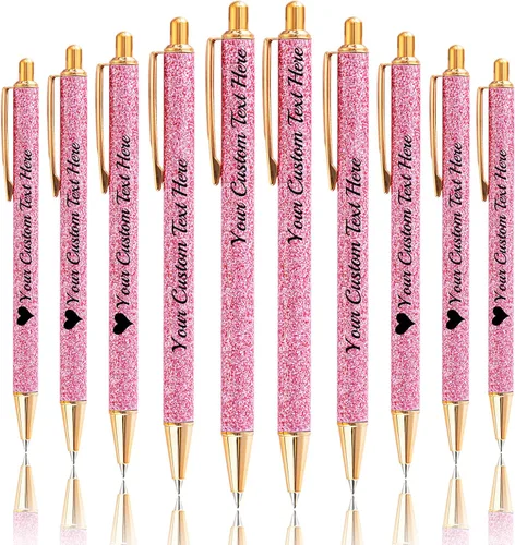 Vista 85 de Bolígrafos de purpurina personalizados con nombre impreso, bolígrafo personalizado con barril de metal, retráctil, bonito y elegante, regalos