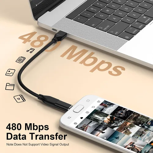 Vista 3 de Adaptador micro USB a USB C, paquete de 4 conectores tipo C hembra a micro USB macho, compatible con carga y sincronización de datos para Samsung