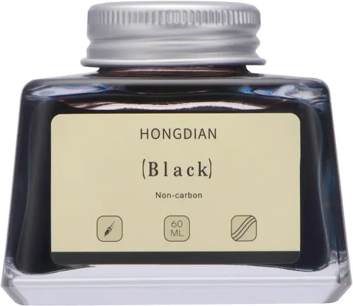 Vista 13 de Asvine Hongdian Pluma estilográfica con tinta embotellada Azul, Botella de tinta de 60ml para pluma estilográfica sin carbono