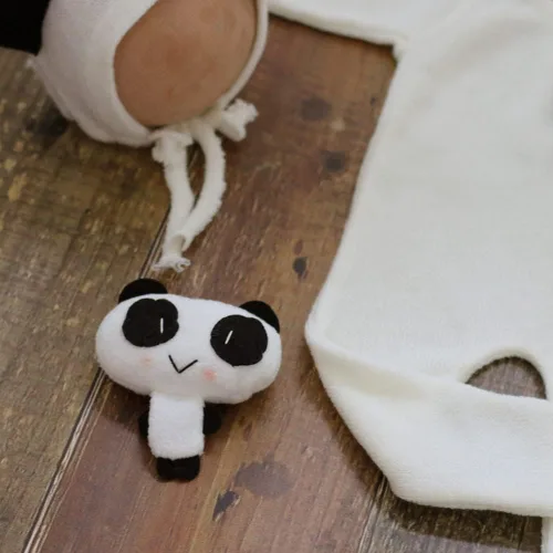 Vista 4 de Vemonllas Conjunto de accesorios de fotografía para recién nacidos, sombrero y mameluco Bebe Reborn, accesorios para fotos, estudio de fotos, ropa