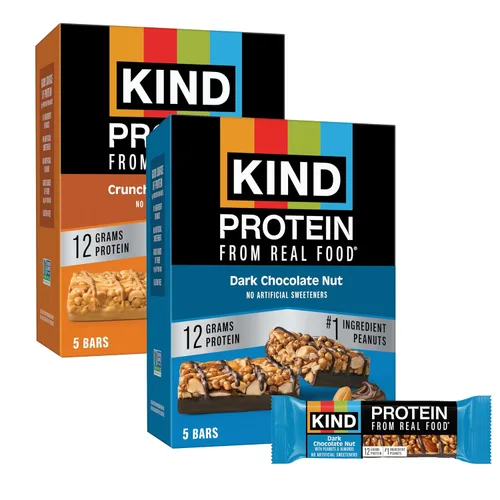 Vista 7 de KIND Barras de proteínas, mantequilla de maní crujiente, aperitivos saludables, sin gluten, 0.47 onzas de proteína, 12