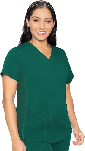 Vista 31 de Med Couture Touch - Camisa médica con cuello en V para mujer Sorbete de albaricoque