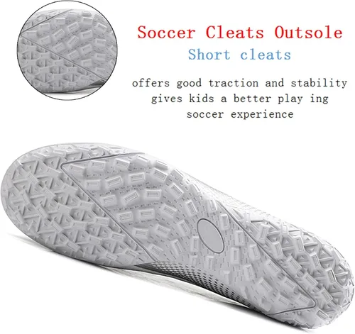 Vista 5 de OAOUIA Tacos de fútbol para hombre, zapatos de fútbol para jóvenes al aire libre, interiores y niños, zapatos de fútbol para correr en tierra firme