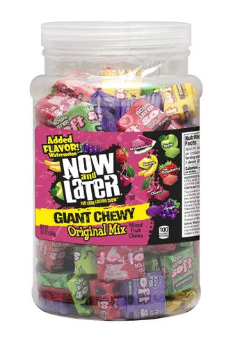 Vista 9 de Now & Later - Caramelos masticables mixtos de frutas variadas, tarro de 38 onzas