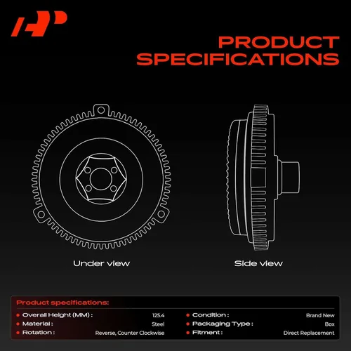 Vista 3 de A-Premium Embrague del ventilador de refrigeración del motor compatible con Ford F-150 1999-2000, F-450, F-250 F-350 F-450 F-550 Super Duty, F53