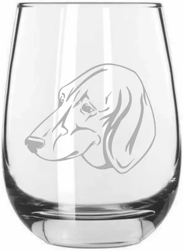 Vista 451 de Shar Pei (chino) - Vaso de vino sin tallo grabado para perro, 15.25 onzas
