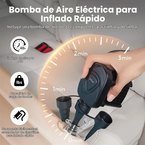 Vista 3 de BEBAS Colchón de aire inflable, cama de viaje, cama de campamento engrosada, almohadilla para dormir con bomba de aire para automóvil, tienda