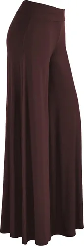 Vista 97 de Made By Johnny Pantalones palazzo elásticos de pierna ancha para mujer, lisos, casuales, cómodos
