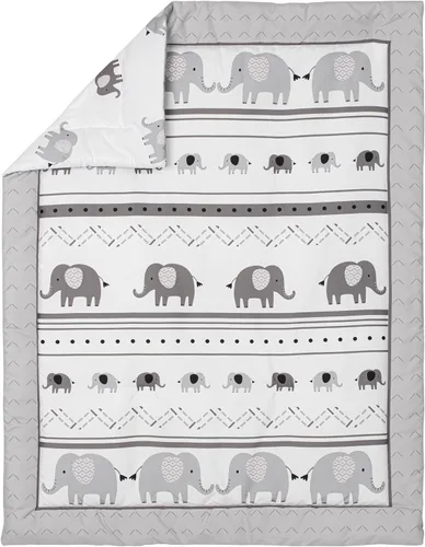 Vista 4 de Sweet Jojo Designs Gris y blanco bohemio elefante bohemio niño niña género neutro unisex bebé cuna juego de ropa de cama infantil habitación manta