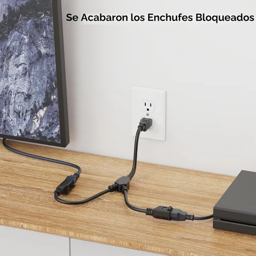 Vista 3 de [Listado ETL] Cable Matters - Paquete de 2 divisores de potencia de 16 AWG