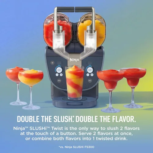 Vista 2 de Ninja SLUSHi Twist - Máquina inteligente de bebidas congeladas con doble Azul