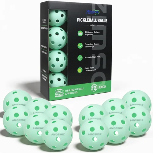 Vista 18 de Indoor Pickleball Balls, 6/12 Pack, 26 Holes