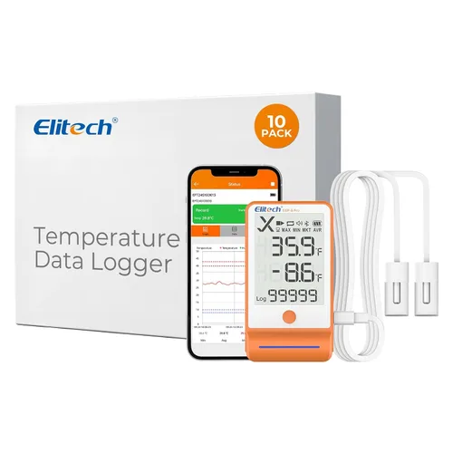 Vista 21 de Elitech ISO 17025 Certificado GSP-6 Bluetooth Data Logger Temperatura Humedad 100000 Readings, Shadow Data, Max Min Record, Auto PDF/CSV