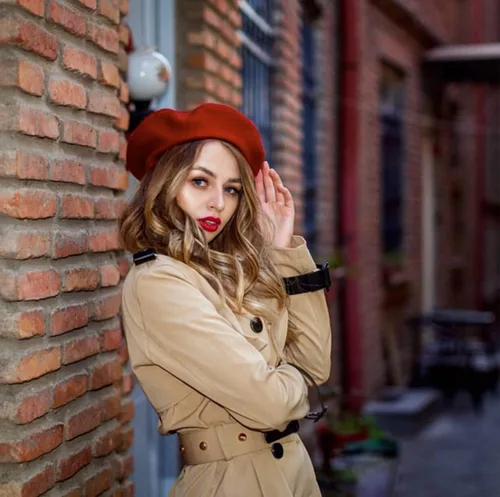 Vista 9 de Boina de lana francesa para mujer, gorra de invierno clásica de color sólido