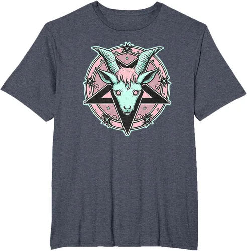 Vista 92 de Camiseta Kawaii Paste Creepy Goat Pentacle, Negro