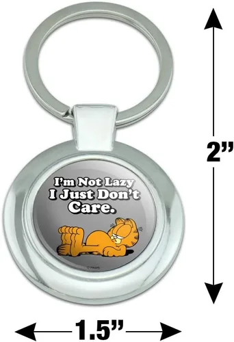 Vista 2 de GRAPHICS & MORE Garfield I'm Not Lazy - Llavero redondo de metal cromado, Cromado